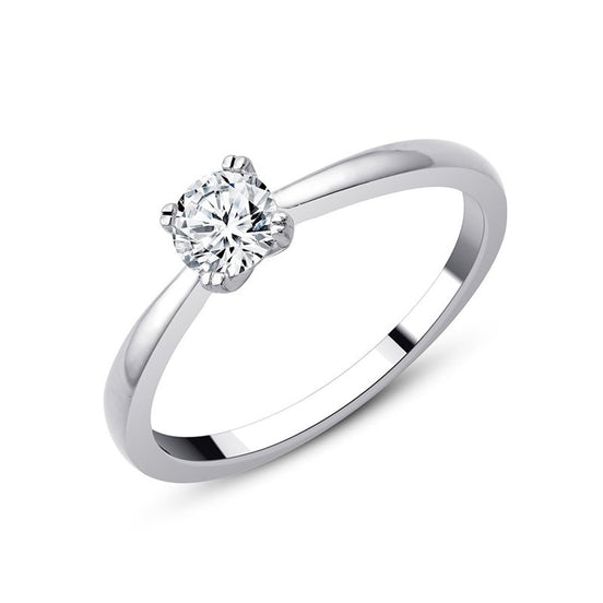 Bague, Solitaire Serti Clos Diamant 0,4ct