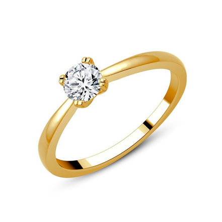 Bague, Solitaire Serti Clos Diamant 0,4ct