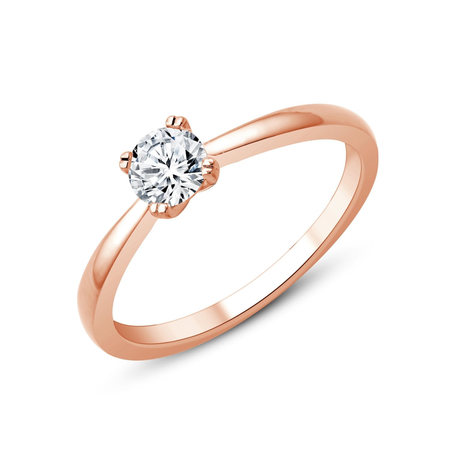 Bague, Solitaire Serti Clos Diamant 0,4ct