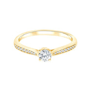 Solitaire Accompagné Serti Clos Diamant 0,27ct