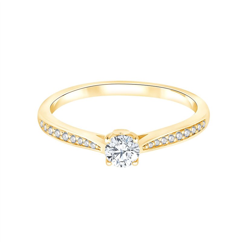 Solitaire Accompagné Serti Clos Diamant 0,27ct