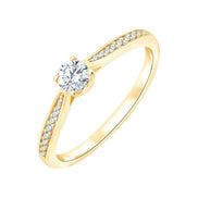 Solitaire Accompagné Serti Clos Diamant 0,27ct