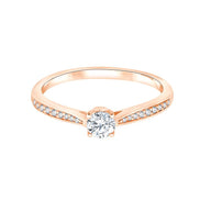 Solitaire Accompagné Serti Clos Diamant 0,27ct
