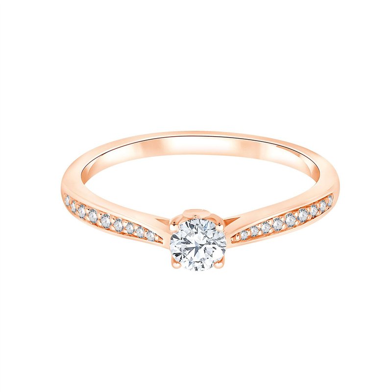 Solitaire Accompagné Serti Clos Diamant 0,27ct