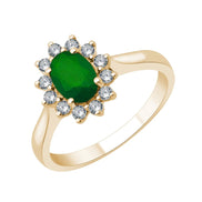 Oval Emerald & Diamond 0.22ct