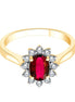 Serti Clos Ovale Rubis & Diamants 0,22ct