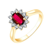 Serti Clos Ovale Rubis & Diamants 0,22ct