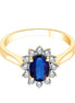 Toi et moi ovale saphir et diamants 0,22ct