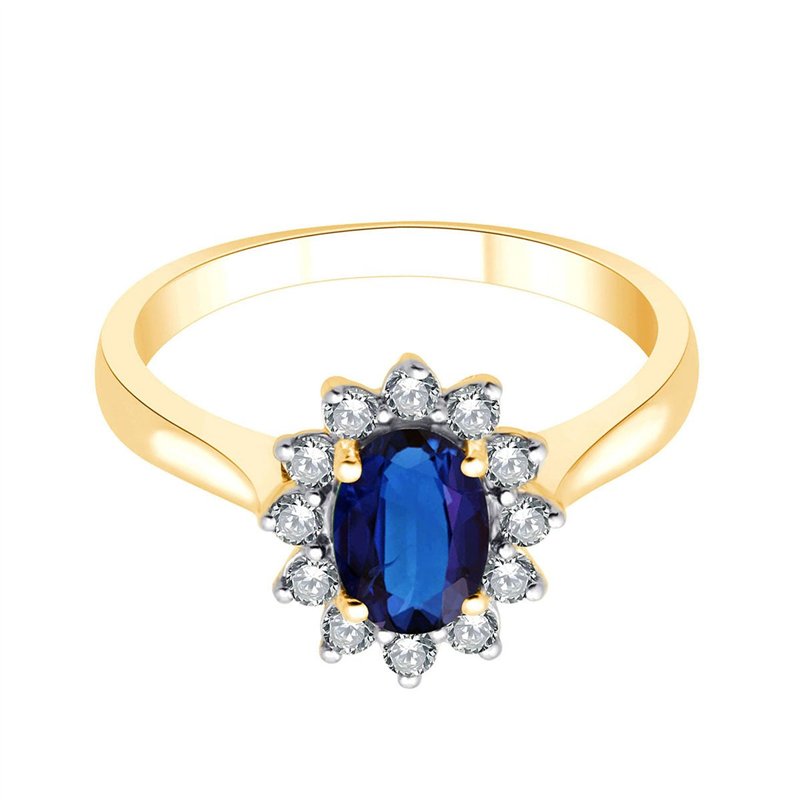Toi et moi ovale saphir et diamants 0,22ct