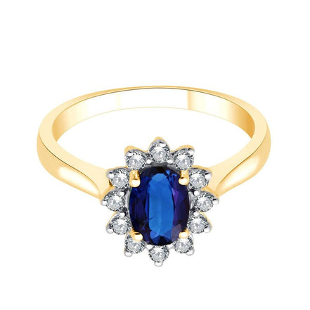Toi et moi ovale saphir et diamants 0,22ct