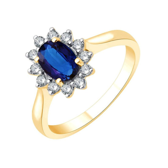 Toi et moi ovale saphir et diamants 0,22ct