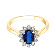 Toi et moi ovale saphir et diamants 0,22ct