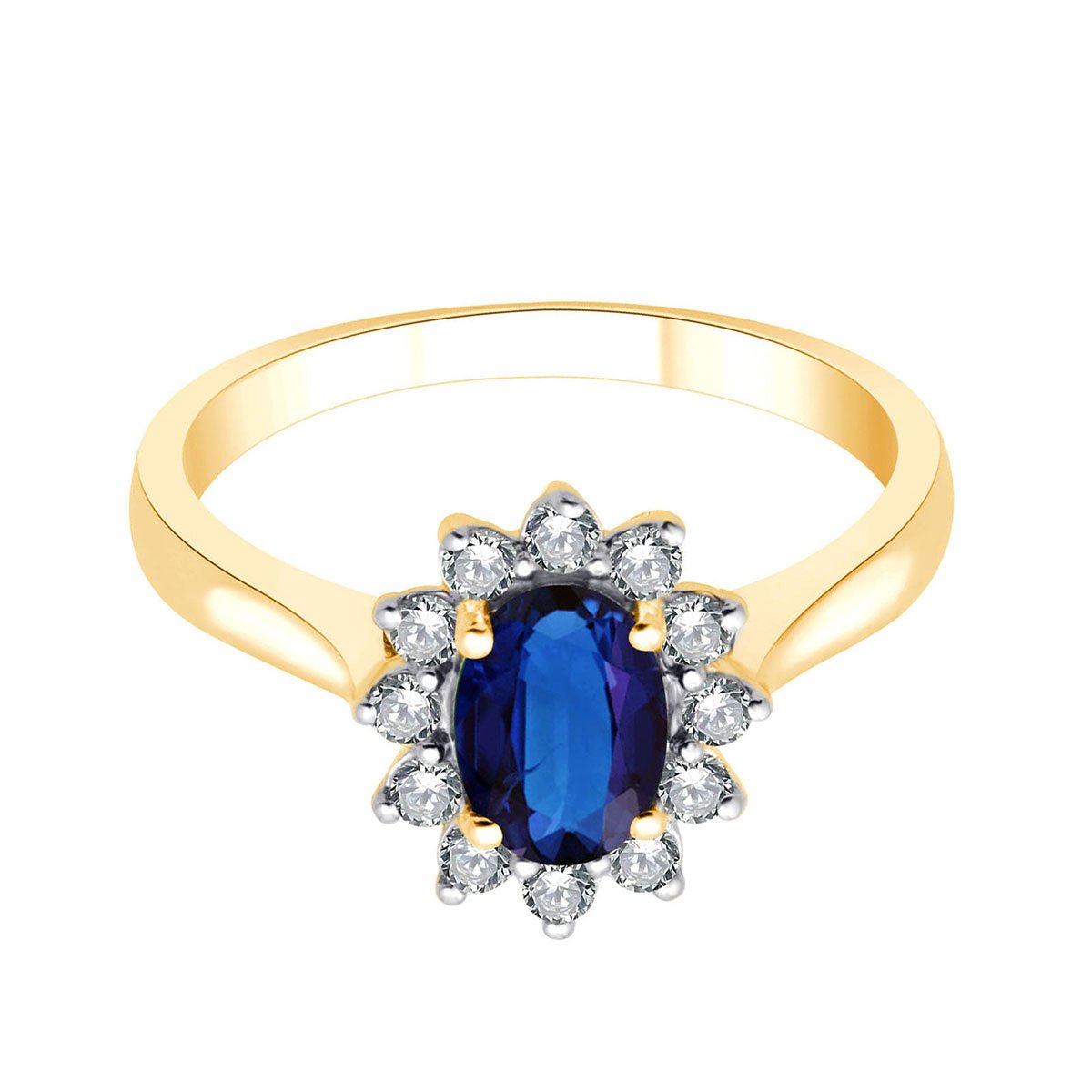 Toi et moi ovale saphir et diamants 0,22ct