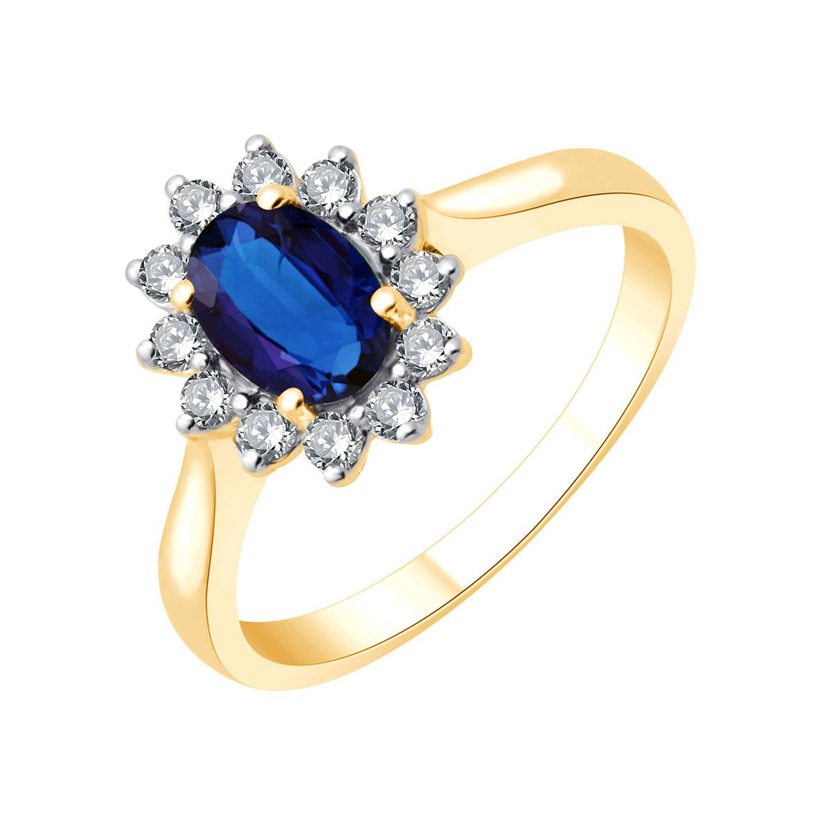 Toi et moi ovale saphir et diamants 0,22ct