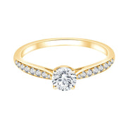 Solitaire Accompagné Serti Clos Diamant 0,45ct
