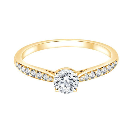 Solitaire Accompagné Serti Clos Diamant 0,45ct