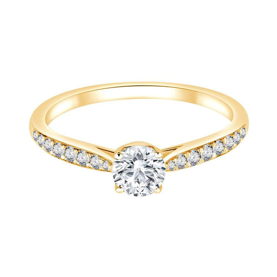 Solitaire Accompagné Serti Clos Diamant 0,45ct