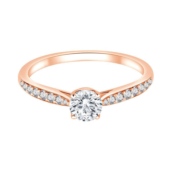 Solitaire Accompagné Serti Clos Diamant 0,45ct