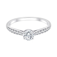 Solitaire Accompagné Serti Clos Diamant 0,45ct