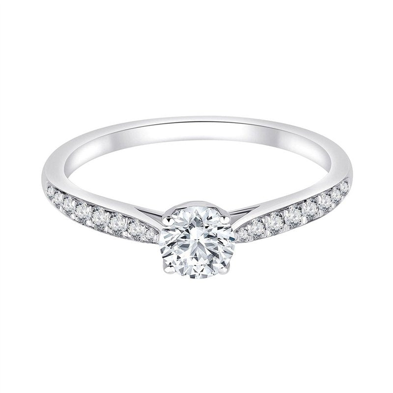 Solitaire Accompagné Serti Clos Diamant 0,45ct