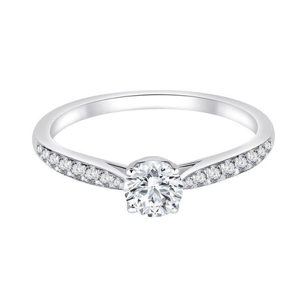 Solitaire Accompagné Serti Clos Diamant 0,45ct