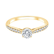 Solitaire Accompagné Serti Clos Diamant 0,45ct