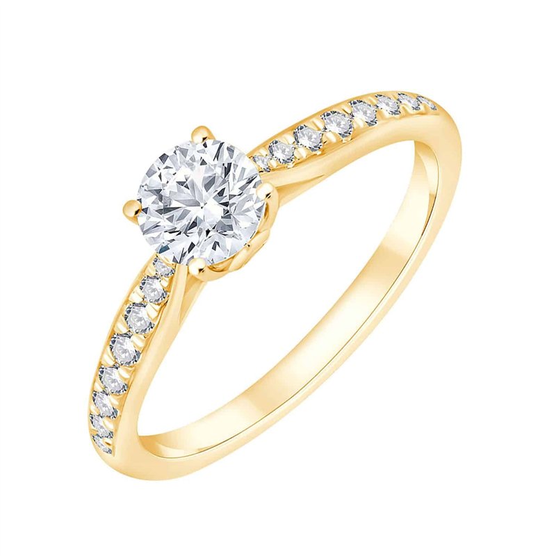 Solitaire Accompagné Serti Clos Diamant 0,65ct