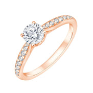 Solitaire Accompagné Serti Clos Diamant 0,65ct