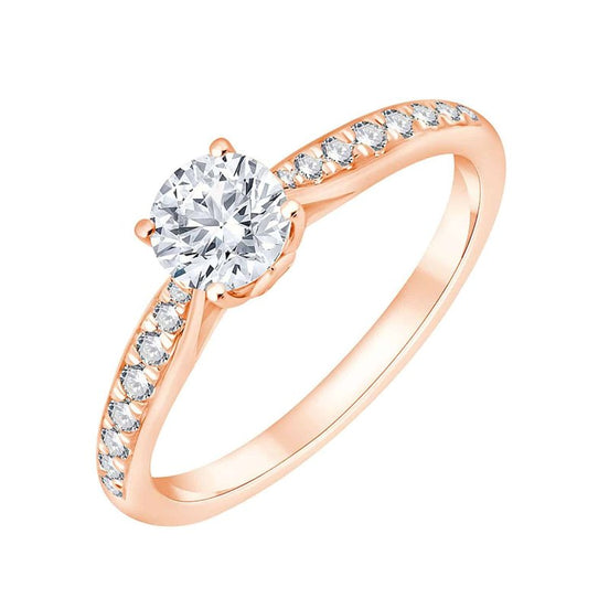 Solitaire Accompagné Serti Clos Diamant 0,65ct