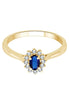 Closed Setting Sapphire & Diamonds 0.11ct