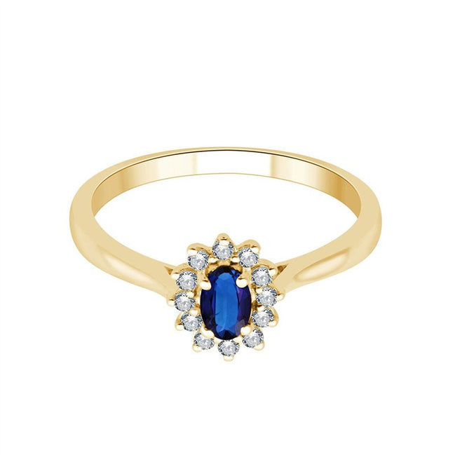 Closed Setting Sapphire & Diamonds 0.11ct
