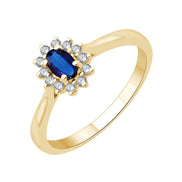 Closed Setting Sapphire & Diamonds 0.11ct