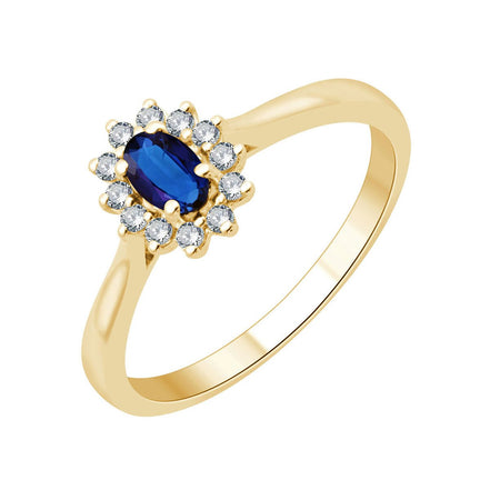 Closed Setting Sapphire & Diamonds 0.11ct