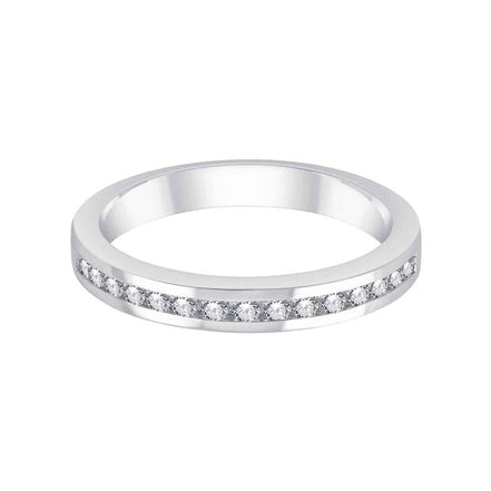Demi Alliance serti clos diamant en or 18 carats