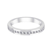 Demi Alliance serti clos diamant en or 18 carats