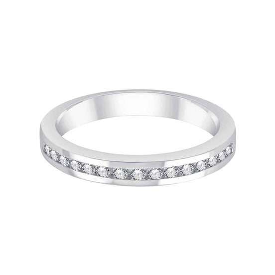 Demi Alliance serti clos diamant en or 18 carats