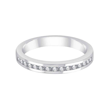 Demi Alliance serti clos diamant en or 18 carats
