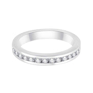 Demi Alliance serti clos diamant en or 18 carats