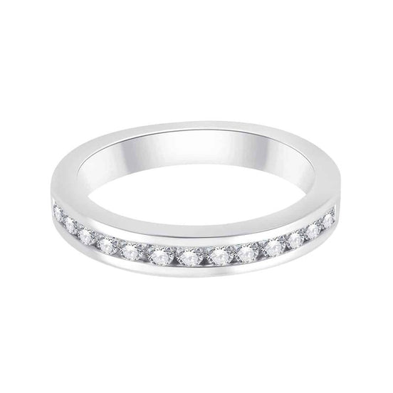Demi Alliance serti clos diamant en or 18 carats