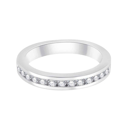 Demi Alliance serti clos diamant en or 18 carats