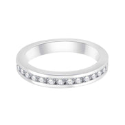 Demi Alliance serti clos diamant en or 18 carats