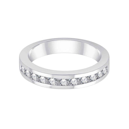 Demi Alliance serti clos diamant en or 18 carats