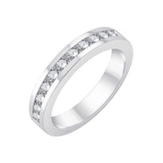 Demi Alliance serti clos diamant en or 18 carats