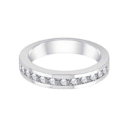 Demi Alliance serti clos diamant en or 18 carats
