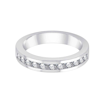 Demi Alliance serti clos diamant en or 18 carats