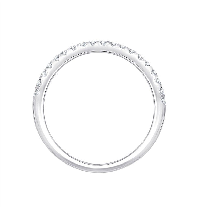 Demi Alliance serti clos diamant en or 18 carats