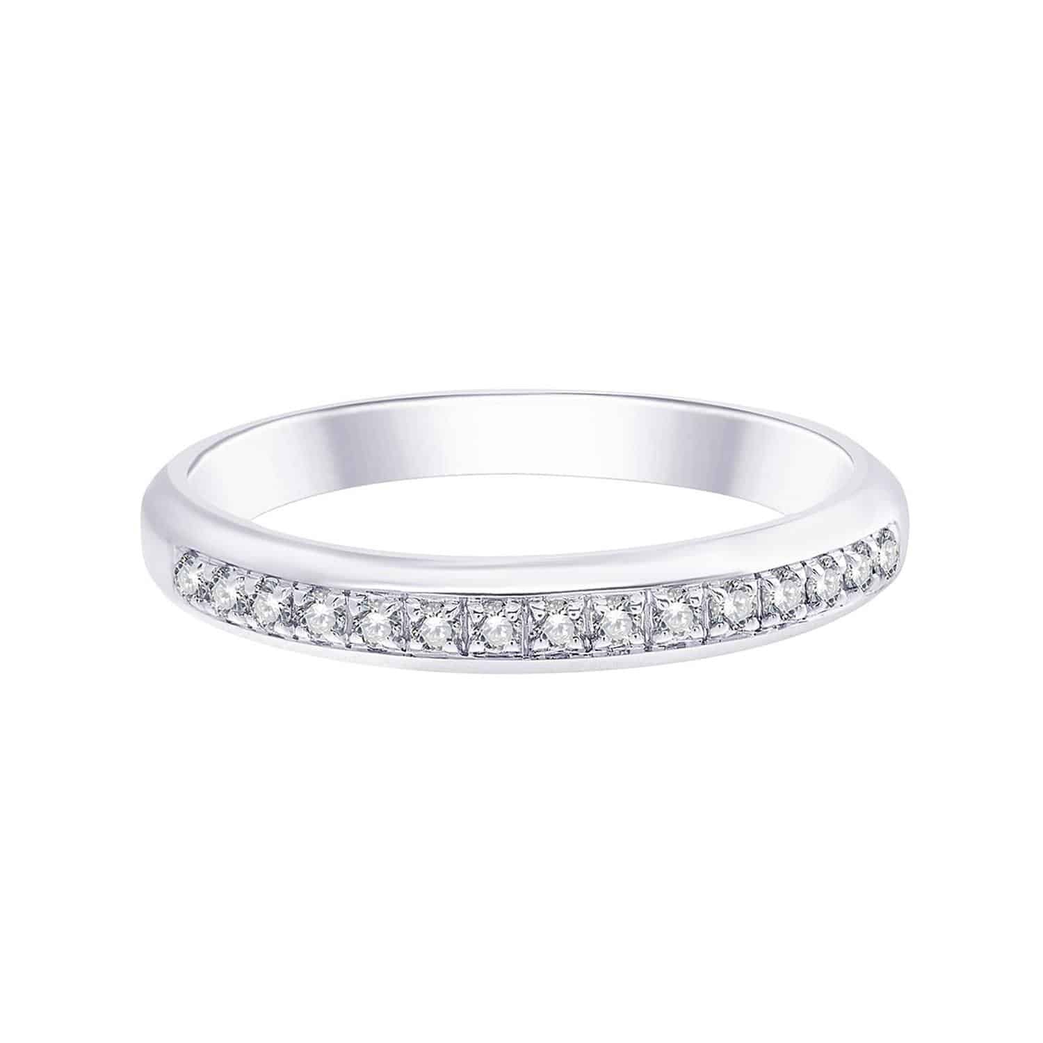 Demi Alliance diamant en or 18 carats