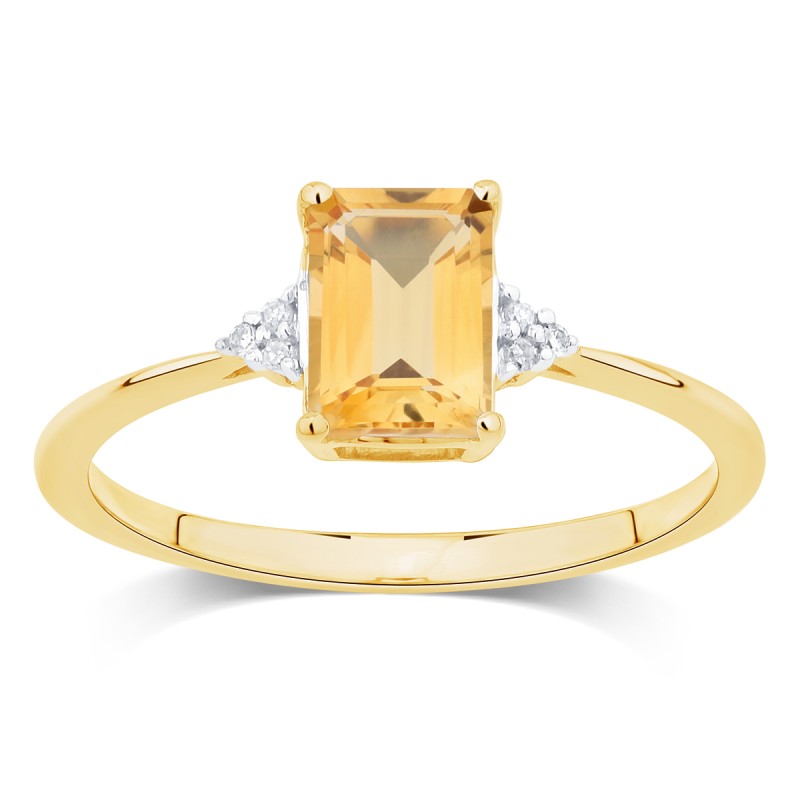 Lou Taille Émeraude Citrine & Diamants 1,10ct II