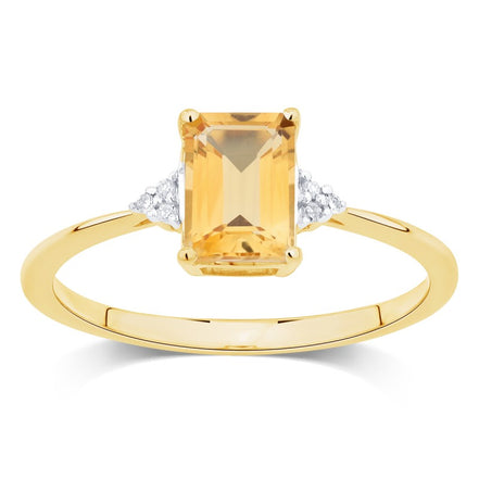 Lou Taille Émeraude Citrine & Diamants 1,10ct II