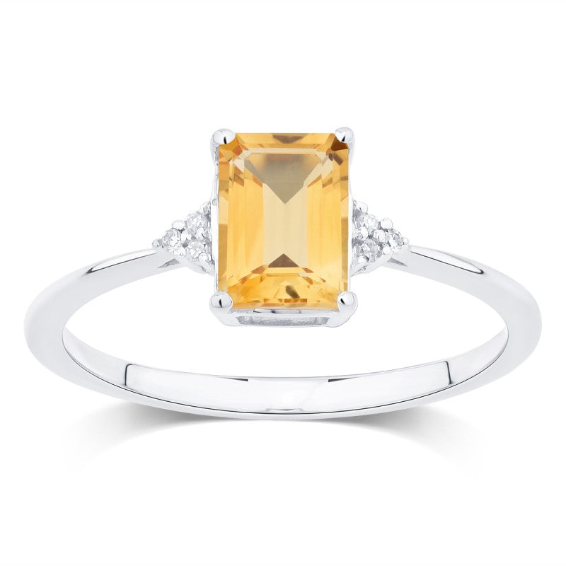 Lou Taille Émeraude Citrine & Diamants 1,10ct II